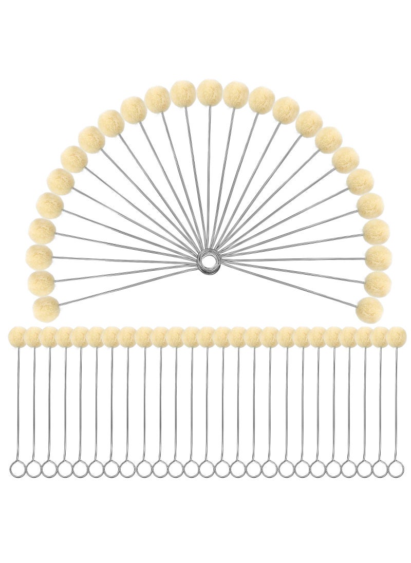 Butuze BUTUZE Wool Daubers Wool Daubers Ball Brush Leather Dye Tool with Metal Handle Wool Daubers for Leather Dyes for DIY Crafts Projects 50 Pcs 