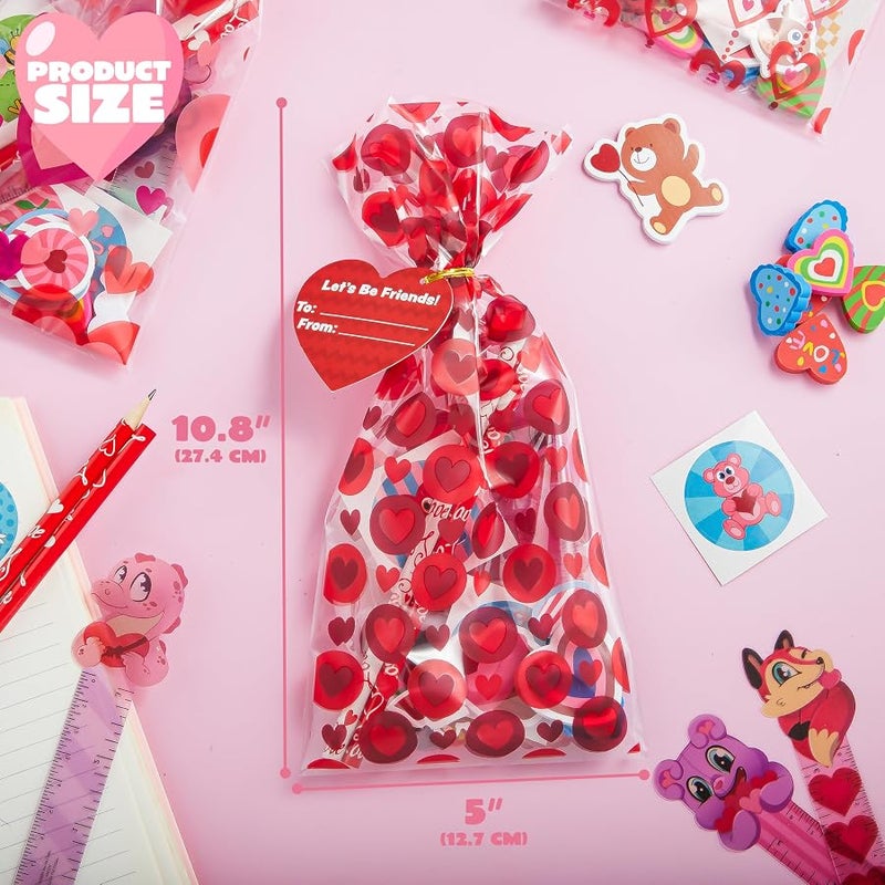 JOYIN 28 Pcs Valentines Day Gifts for Kids Goody Bags with Stationery Gift Set for School Classmates Exchange Gift, Valentine Party Favor, Includes Pencils, Erasers, Rulers, Stickers - Image 5