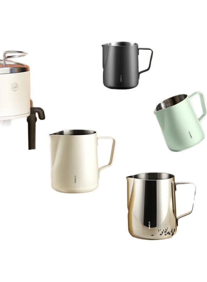 Simelo Coffee Cup Latte Art Pitcher, Coffee Latte Art Cup, 304 Stainless Steel Milk Froth Cup, 350Ml, Black Flagship Version - Image 3