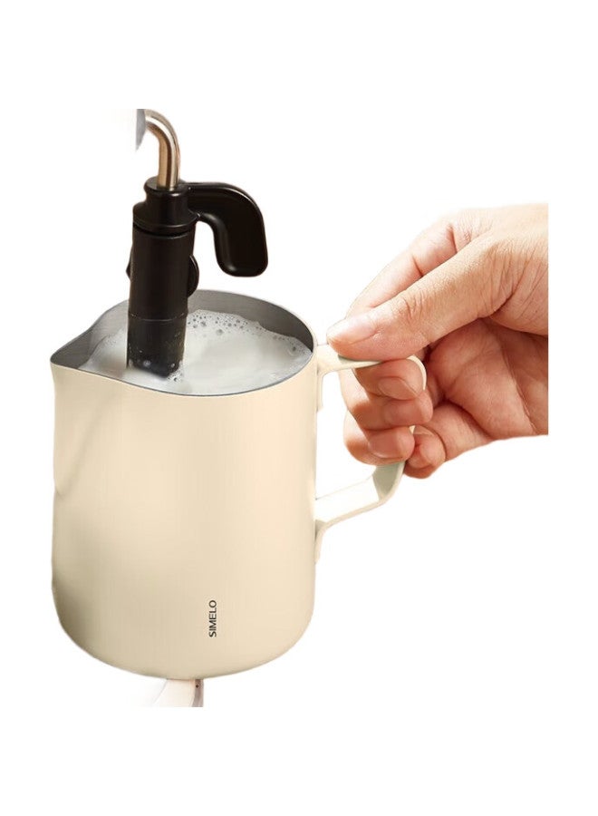 Simelo Coffee Cup Latte Art Pitcher, Coffee Latte Art Cup, 304 Stainless Steel Milk Froth Cup, 350Ml, Black Flagship Version - Image 1