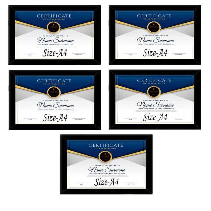 Stuthi Arts Photo Frame A4 Size For Wall Black Picture Frame For Home and Office Decoration (Black-A4-5 Frame) (Black-A4-05) - Image 4