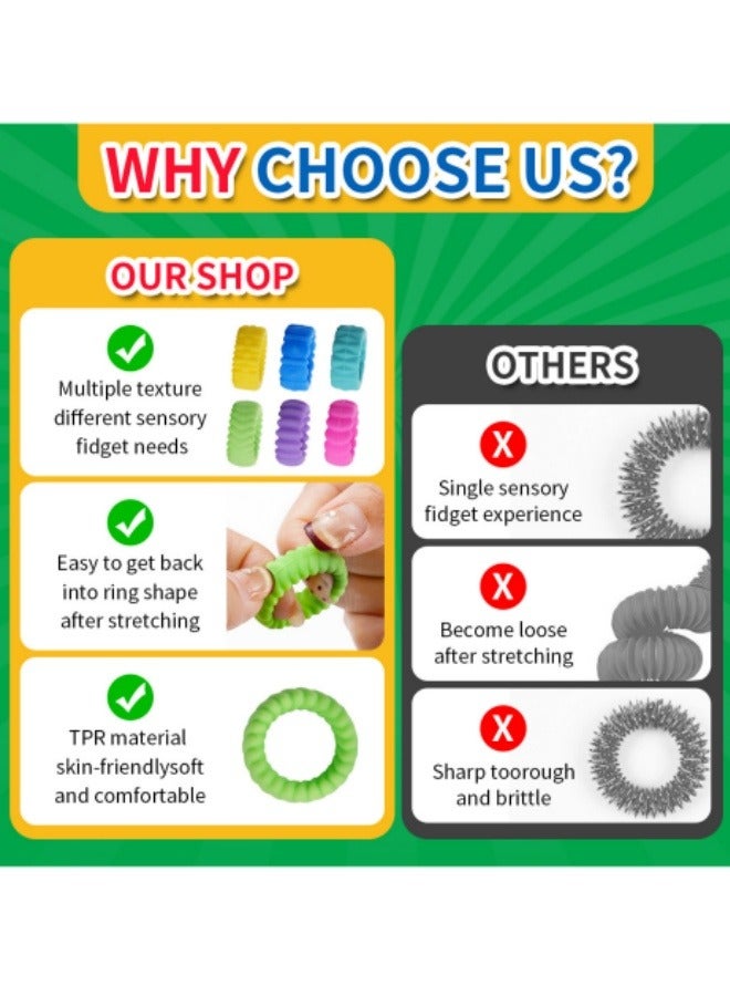 12Pcs Decompression Sensory Ring Silicone Soft Decompression Toy Texture Ring - Image 2
