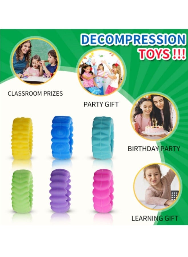 12Pcs Decompression Sensory Ring Silicone Soft Decompression Toy Texture Ring - Image 4