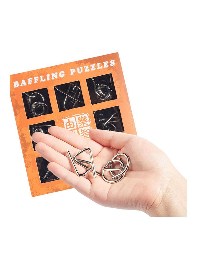 NIBEMINENT 9-Piece Metal Wire IQ Brain Teaser Puzzles Set - Image 2