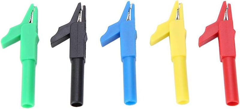 5 قطع مشبك تمساح معزول بمشبك زنبركي 15 أمبير 300 فولت نحاسي لمقبس الموز 4 مم - Image 2