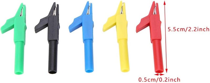 5 قطع مشبك تمساح معزول بمشبك زنبركي 15 أمبير 300 فولت نحاسي لمقبس الموز 4 مم - Image 3