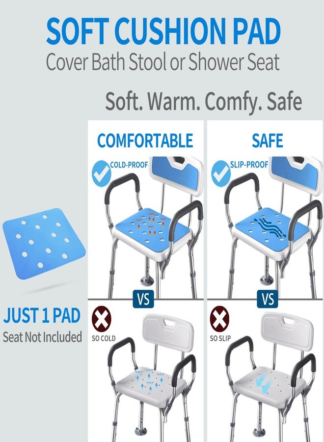 MINIVON Waterproof Shower Bench Cushion Cover for Bath Seat, Bath Chair Inside Bathroom, Non Slip Coldproof Stickable Soft Foam Pad, Padded Shower Stool Seat Mat for Elderly Senior Handicap Disabled - Image 2