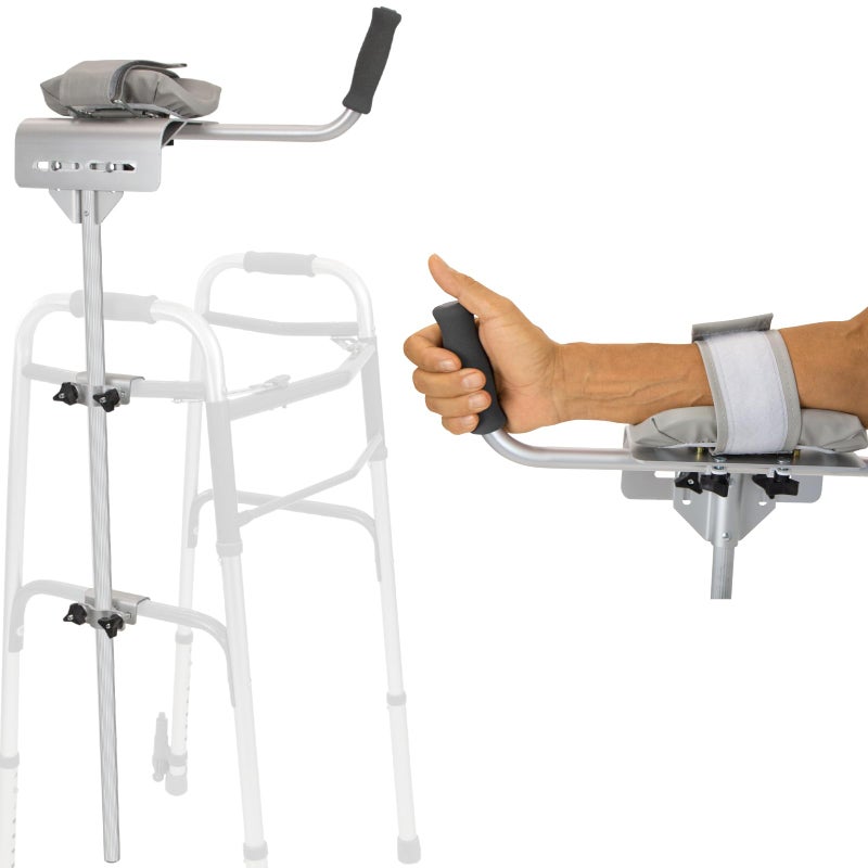 Vive Walker Platform Attachment with Adjustable Padded Cuff No Tools Needed Attaches to Most Walkers Made of Lightweight Aluminum