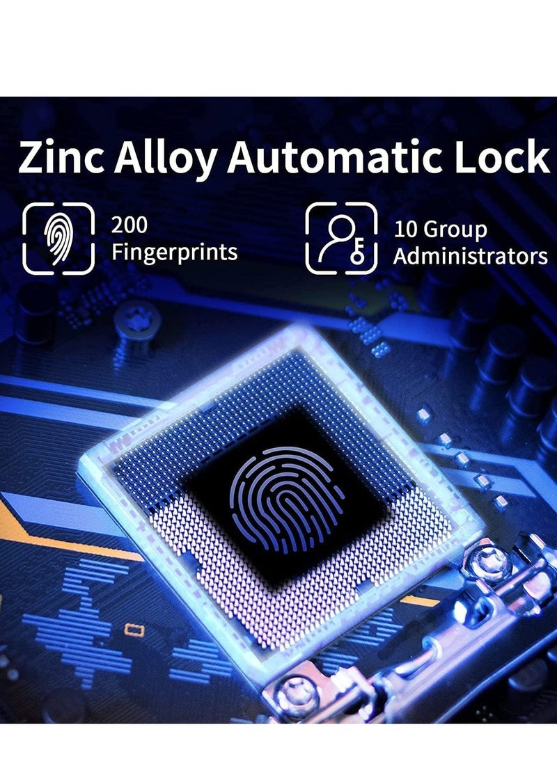 Fingerprint Biometric Keypad Door Lock - Keyless Entry Lock, Support Fingerprint,Key Unlock, Knob, for Residential Front Door, Apartment, Bedroom and Office (Mute Black) - Image 3