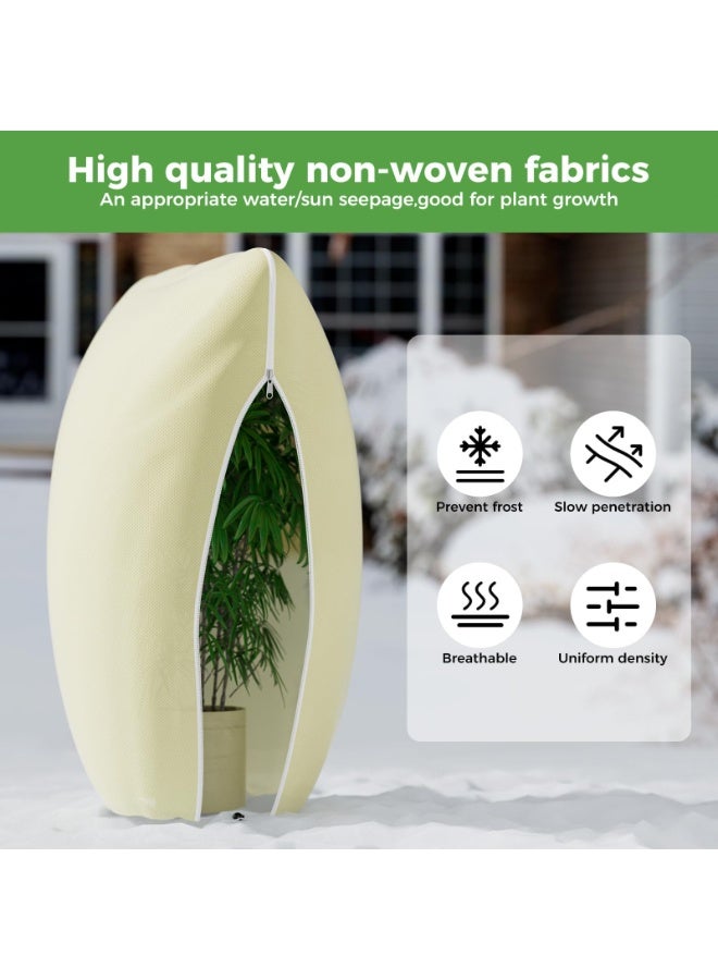 KOWVOWZ 2 Pack Winter Protection for Plants, 80 x 120 cm Winter Protection for Pot Plants, Frost Protection Plant Covers as Winter Protectio, Non-Woven Fabric Winter Plant Protection Cover with Zip - Image 5