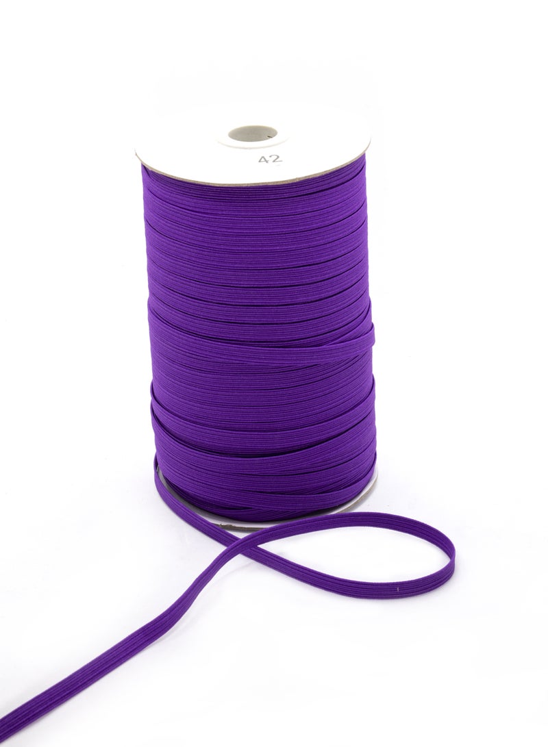 Premium Elastic Band - 6mm, 144 Yards Roll - Purple - Ideal for Sewing and Crafting - Image 1