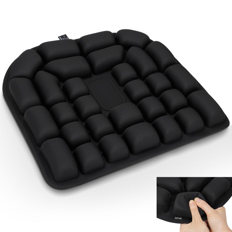 Kaflin Inflatable Seat Cushion - Airplane Seat Cushion for Long Flights, Stable & Firm Support for Sports & Outdoors, Stadium Bleachers, Travel & Hard Dining Chairs - Image 1