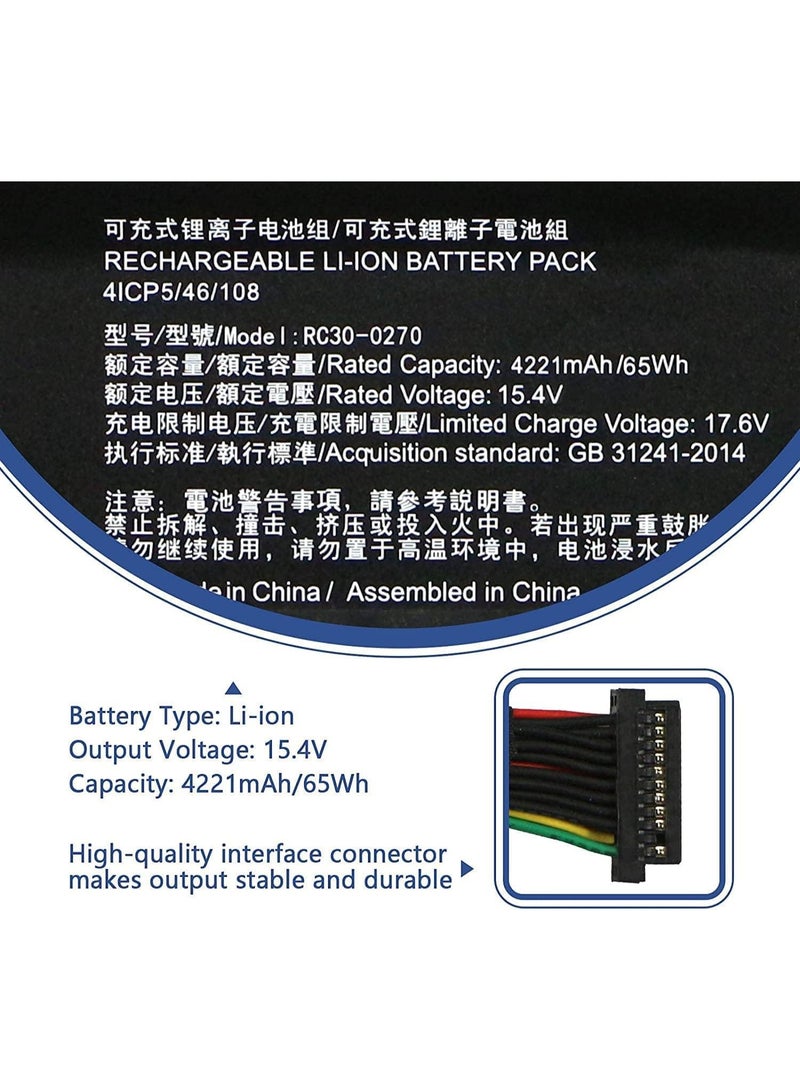 Terabyte 15.4V 4221MAH-65WH RC30-0270 RZ09-0270 Battery Compatible for Razer Blade 15 Base 2018 Series: - Image 2
