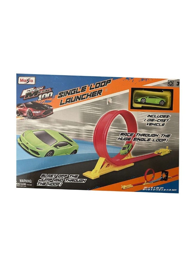Maisto Fresh Metal 100 Single Loop & Launch Stunt Playset  - Image 1