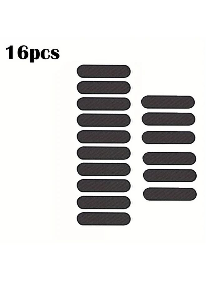16pcs Black Self Adhesive Earphone Port Protector Stickers For iPhone Dust Cover - Image 1