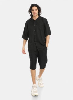 Red Circle Button Closure Trendy Shirt and Shorts Set  - Image 1