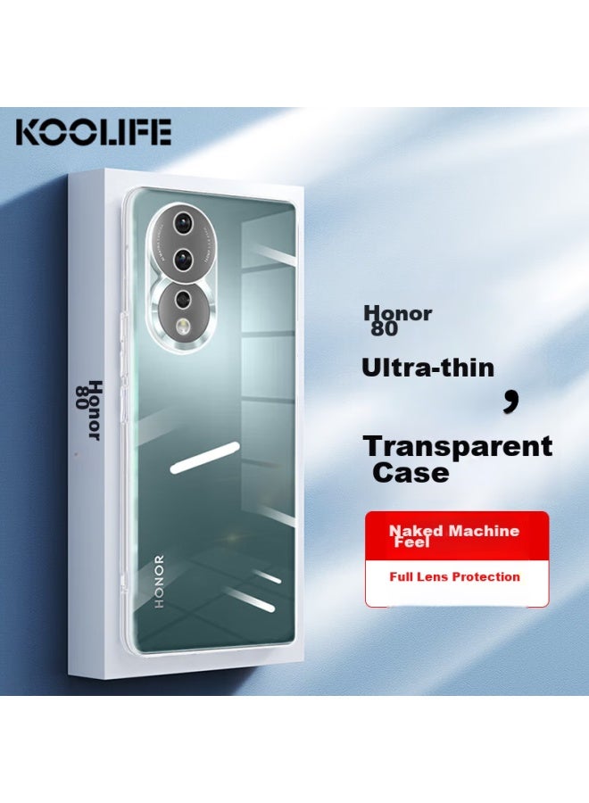 Koolife Case For Honor 80, Protective Cover For Huawei Honor 80, Full Lens Protection, Simple Skin-friendly Transparent Soft Shell, Fingerprint-resistant Back Cover - Image 1