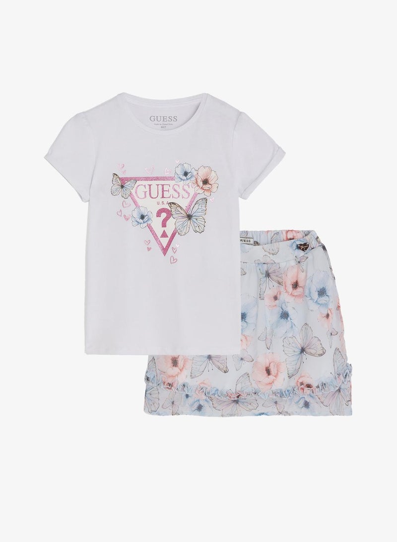 GUESS Infant Crew Neck T-Shirt And Skirt Set - Image 2