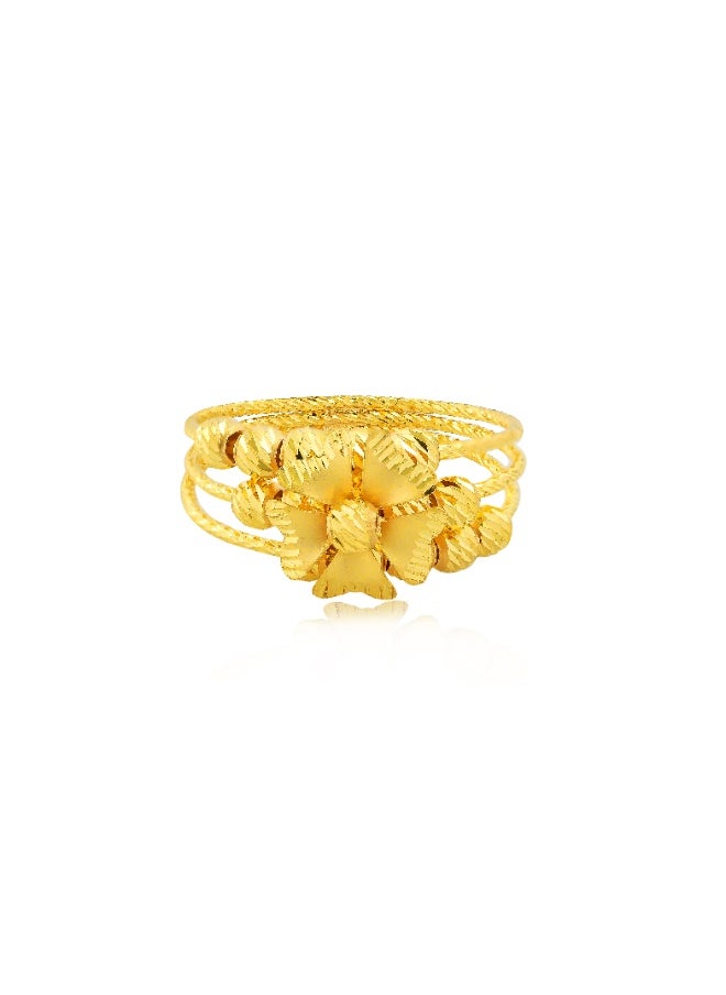 BAFLEH JEWELLERY Radiant in Yellow Gold 22kt Flower Ball Ring  - Image 2