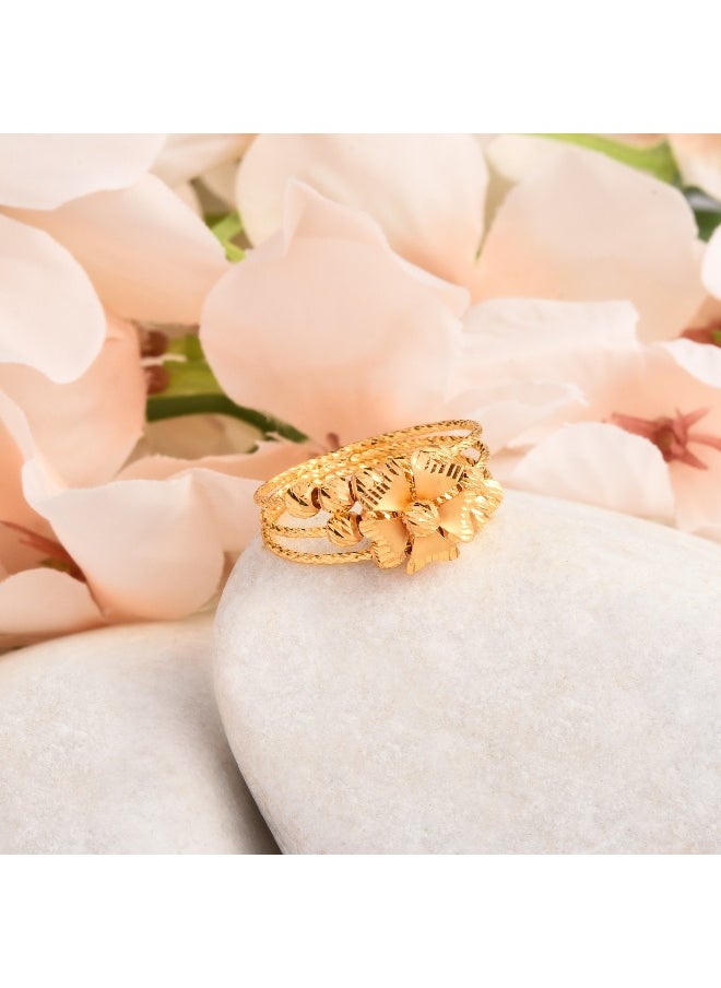 BAFLEH JEWELLERY Radiant in Yellow Gold 22kt Flower Ball Ring  - Image 4
