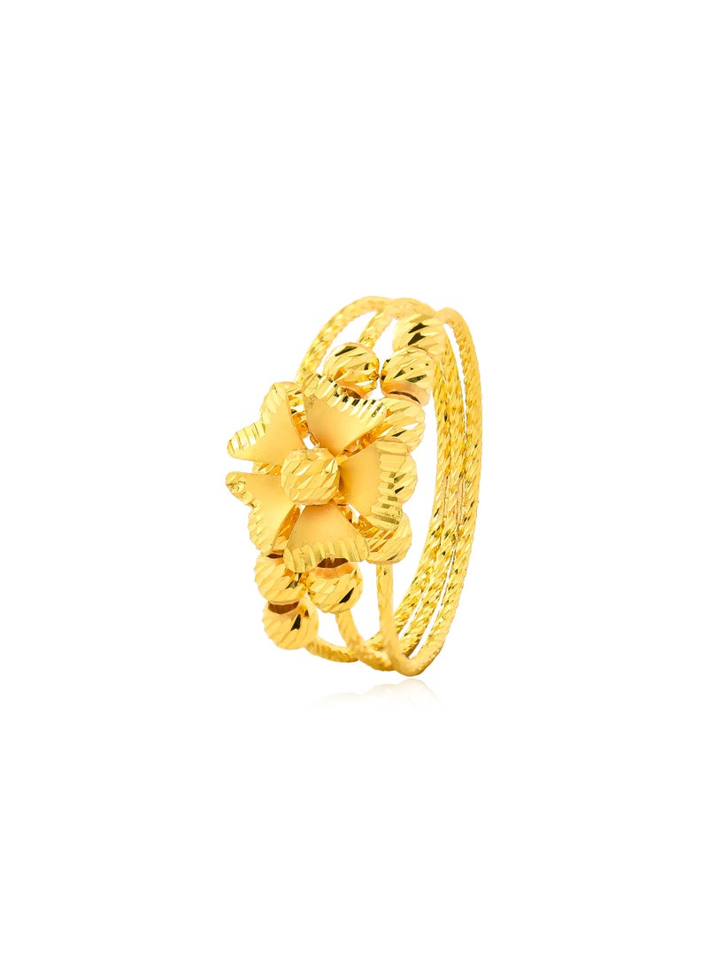 BAFLEH JEWELLERY Radiant in Yellow Gold 22kt Flower Ball Ring  - Image 1