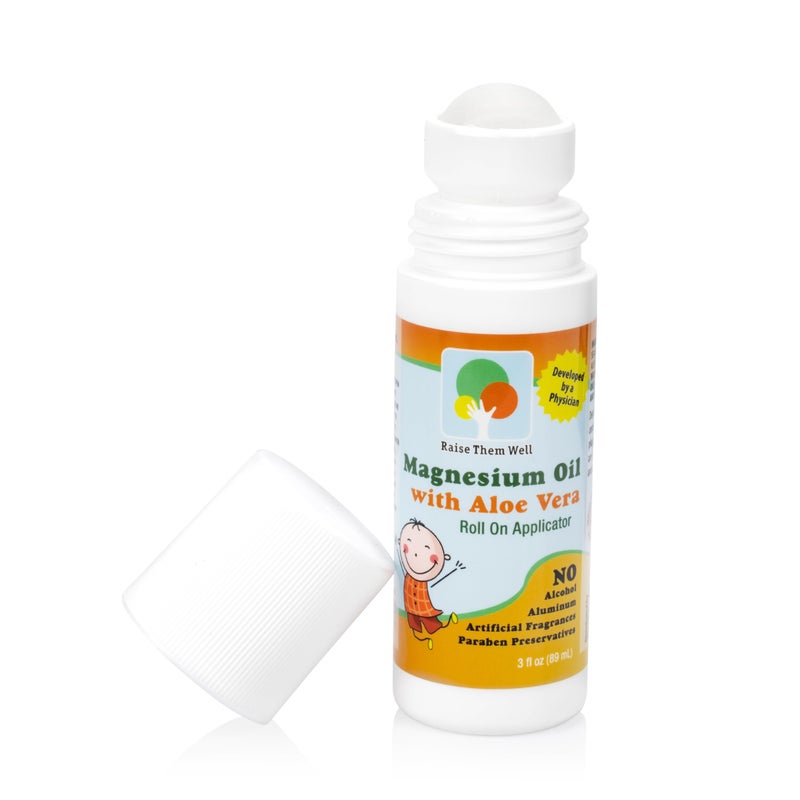 Raise Them Well Magnesium Oil RollOn for Kids with Aloe Vera for Muscle Relaxation Joint Relief FastAbsorbing Topical Soothing Formula for Sore Muscles Tension Cramps Natural Calm Support 3 fl oz