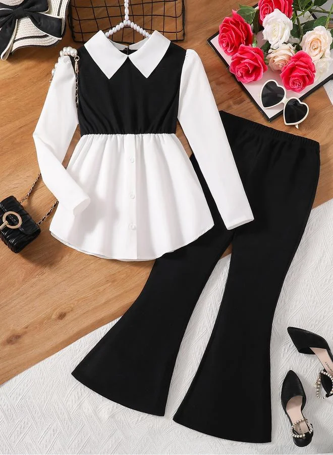 Take Two Take Two Teens Flounce Hem Top and Flare Pants Set