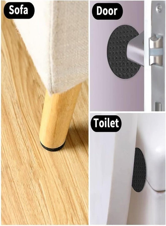 OCONDA Siara Rubber Self Adhesive Square Felt Pads Non Skid Floor Protector Furniture Sofa Furniture Chair Balance Pad Noise Insulation Floor Bumper Color: Black - 48 Pcs (48 Pcs Square F.P) - Image 4