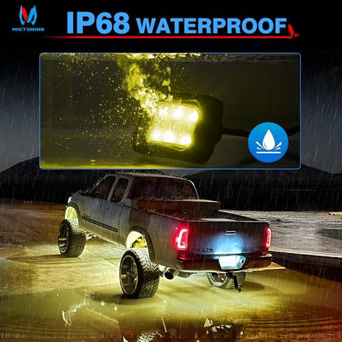 MICTUNING C2 Curved RGBW LED Rock Lights - 8 Pods Underglow Multicolor Neon Light with Wiring Switch Kit, Bluetooth Controller with APP Control - Image 5