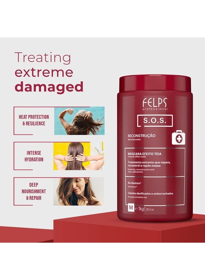 Felps Professional قناع فيلبس إكس مكس SOS لإصلاح الشعر المتضرر - 1 كجم / 35.2 أونصة - Image 5