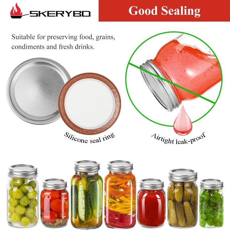 SKERYBD 36 Pcs Regular Mouth Canning Lids  Lids For Mason Jar  Split-Type - Image 2