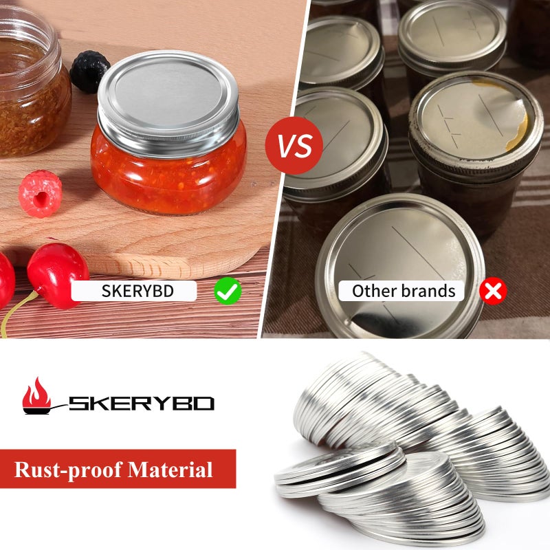 SKERYBD 36 Pcs Regular Mouth Canning Lids  Lids For Mason Jar  Split-Type - Image 3