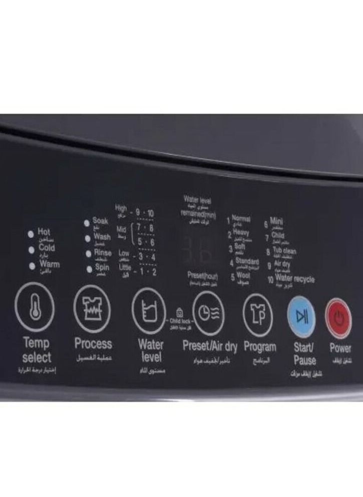 White Point - Top Loading Washing Machine, 9 Kg, Grey - WPTL9DBA - Image 1