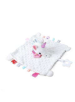 General Baby Animal Comfort Towel Cute Cartoon Lathe Hanging Baby Handkerchief Bib Towel Comfort Towel Toy (White Unicorn)  - Image 2