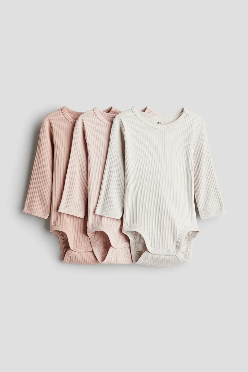 H&M 3-Pack Ribbed Bodysuits