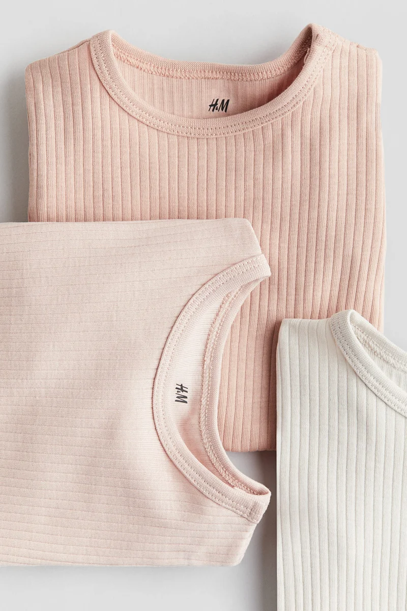 H&M 3-Pack Ribbed Bodysuits