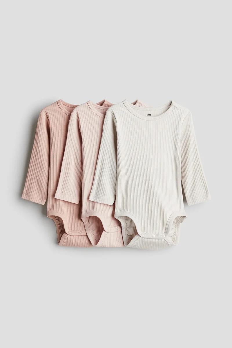 H&M 3-Pack Ribbed Bodysuits