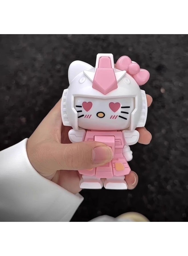 Mecha Hellokitty Expression Bag Face-changing Cartoon Toy Gundam Decoration Creative Keychain Bag Pendant-Color:Face Changing Kt Cat - Image 4