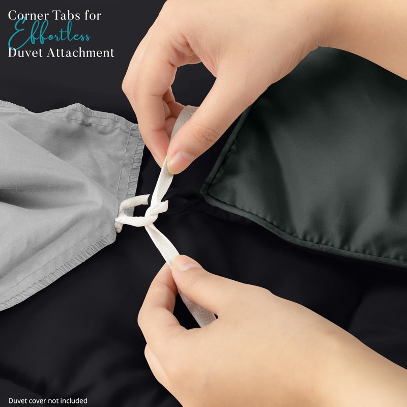 Utopia Bedding Comforter Duvet Insert, Quilted Comforter with Corner Tabs, Box Stitched Down Alternative Comforters King Size (Black/Grey) - Image 5