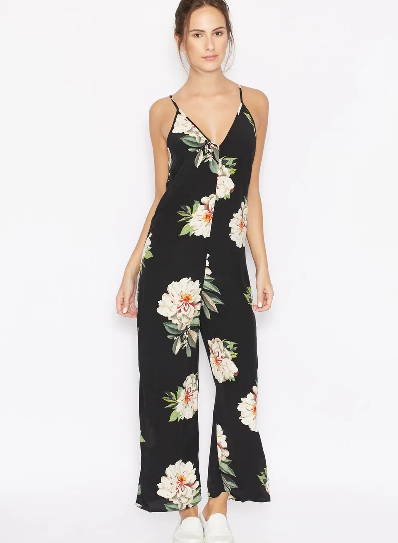 TOPSHOP Floral Printed Lace Up Jumpsuit