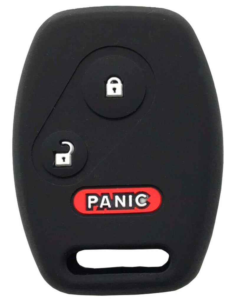 Silicone Protector Key Fob Cover Case fit for Honda Pilot CR-V Accord Crosstour Civic LX EX CR-Z Insight Odyssey Ridgeline Keyless Entry Key Fob (Black)