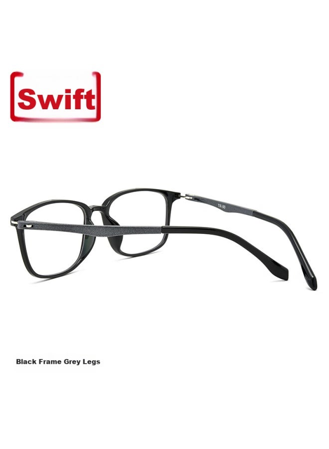 Buzz Reading Gl For Men And Women, Anti-blue Light, Ultra-light, High Definition, For Middle-aged And Elderly, Presbyopia Gl Bj121 Black Frame With Gray Temples 100 Degrees - Image 3