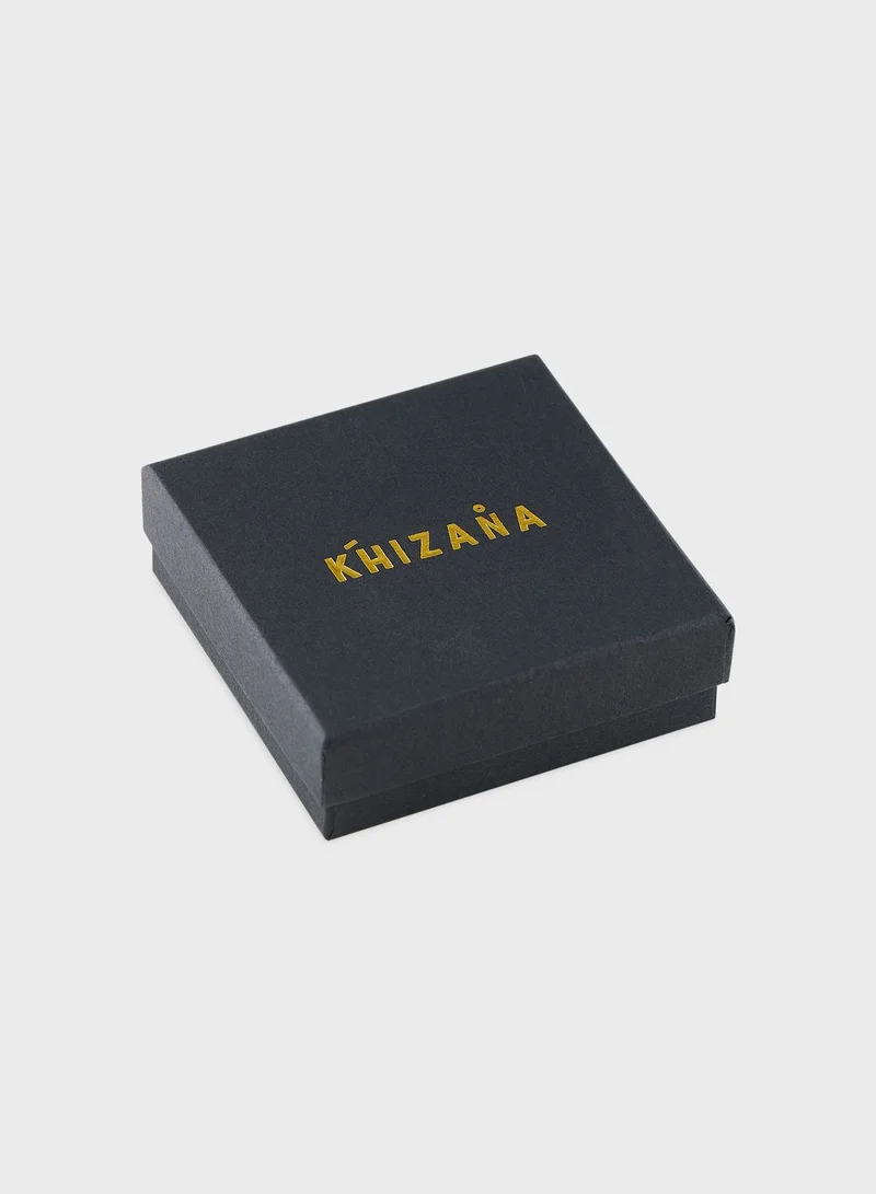 Khizana Cz Arabic Initial "A" Stud Earrings