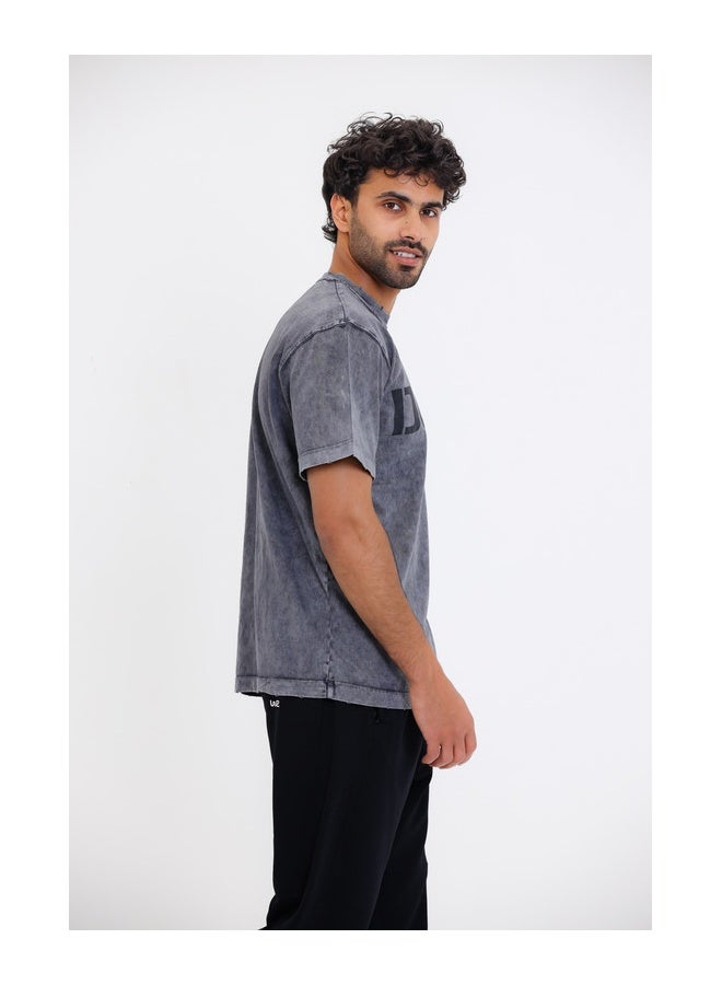 WHITE RABBIT Chest Printed Cotton T-Shirt' in grey - Image 2
