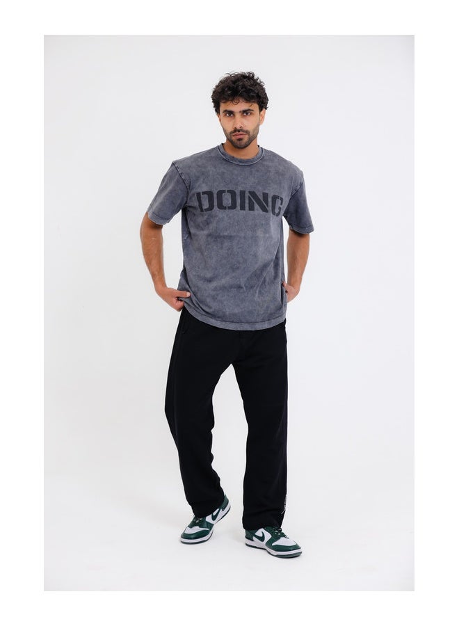 WHITE RABBIT Chest Printed Cotton T-Shirt' in grey - Image 3