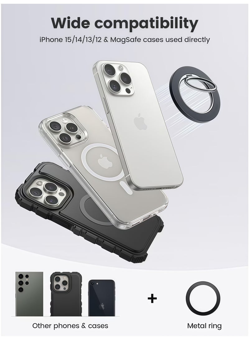 SUPER SO MagSafe Compatible Phone Ring Holder with Strong Magnet, Adjustable Anti-Scratch Grip Stand for iPhone 16 15 14 13 12 Pro Pro Max Mini Plus and Magnetic Phone Cases, Universal for Android Devices Daily Use - Image 4