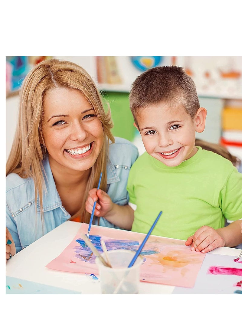 60 PCS Paint Brushes, Oil paintbrush, Round Flat Small Brush Bulk, Artist Paint brushes, Easy Use and Maintenance, Suitable For Detail Painting Flat Paint Brushes Sets, Blue - Image 3