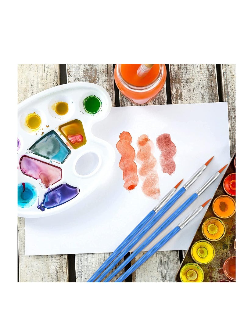 60 PCS Paint Brushes, Oil paintbrush, Round Flat Small Brush Bulk, Artist Paint brushes, Easy Use and Maintenance, Suitable For Detail Painting Flat Paint Brushes Sets, Blue - Image 5