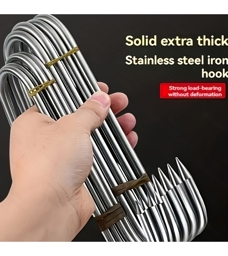 60Pcs Stainless Steel Meat Hooks Heavy Duty Set for Beef Ham Turkey Hot Cold Smoking - Image 4