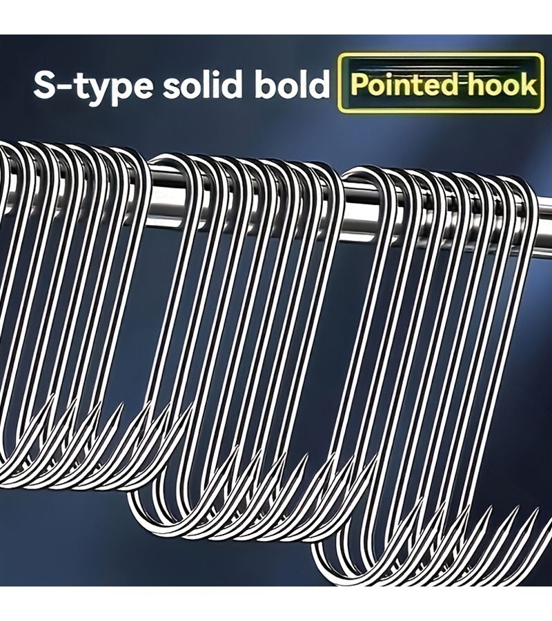 60Pcs Stainless Steel Meat Hooks Heavy Duty Set for Beef Ham Turkey Hot Cold Smoking - Image 1